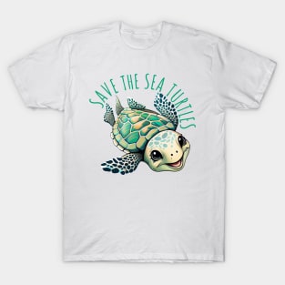 Save the Sea Turtles. Cute Turtle T-Shirt